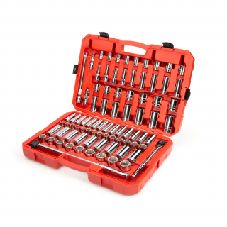 Tekton 1/2 Inch Drive 6-Point Socket and Ratchet Set with Case (83-Piece)